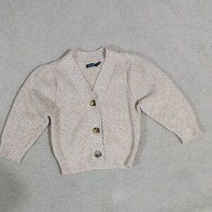Ladies Beige Button-Up Cardigan